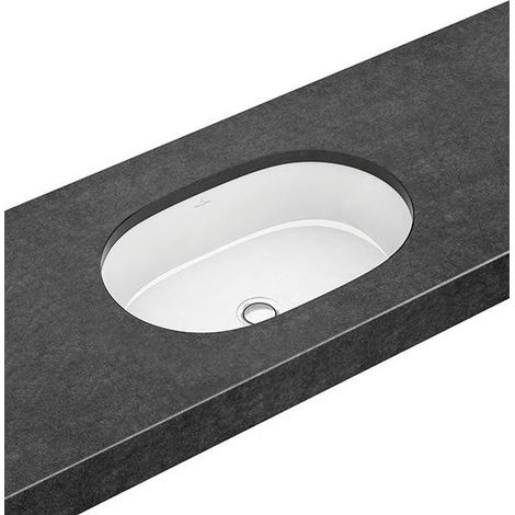 Architectura, Lavabo bajo encimera, 540 x 340 mm, Ovalado, pared exterior esmaltada, sin plataforma para grifería, con rebosadero, Porcelánico sanitario