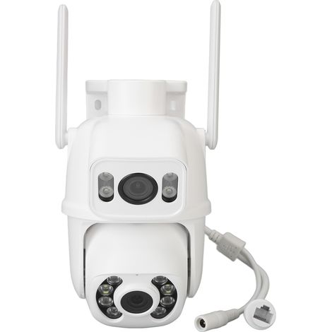 Caméra de sécurité WiFi double objectif 6MP vision nocturne HD 110-240V détection de mouvement pour la maison et l'extérieur (prise UE) (1/5)