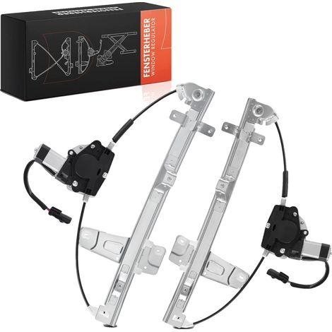 Reguladores de ventanas, accionamiento eléctrico, plástico de alta resistencia, compatibles con Jeep Grand Cherokee II, instalación en el eje delantero, compatibles con vehículos con volante a la izqu (1/4)