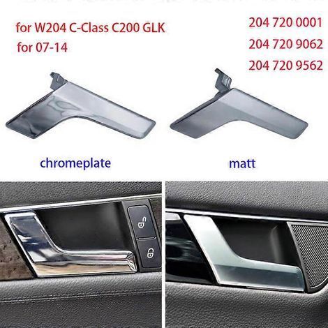 Poignées de porte intérieures pour Mercedes-Benz Classe C W204 GLK, panneau de porte intérieur, garniture de poignée chromée mate / LR - Poignées de porte intérieures