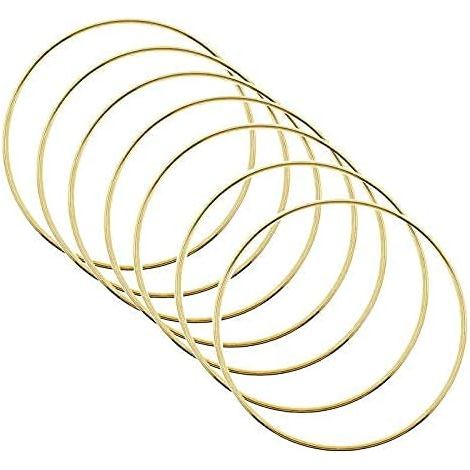 Lot de six anneaux métalliques pour attrape rêves et travaux manuels cercles pour création de mobiles et décorations artisanales originales