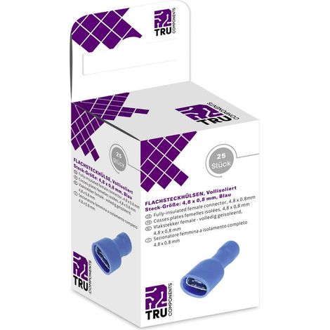 TRU COMPONENTS T1904C116 Assortimento prese piatte Larghezza spina: 4.80 mm Spessore spina: 0.80 mm 180 ° Completamente (1/2)
