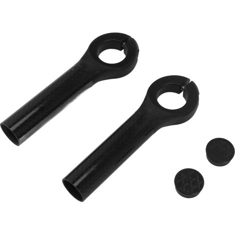 Paire d'embouts de guidon avec protection, en fibre de carbone, pour guidons de VTT de 22,2 mm de diamètre (noir). (1/5)