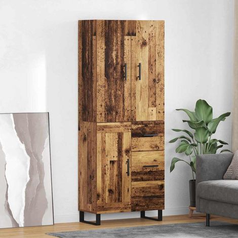 vidaXL  Sideboard  2 pcs Old Wood 69.5 x 34 x 180 cm Engineered Wood