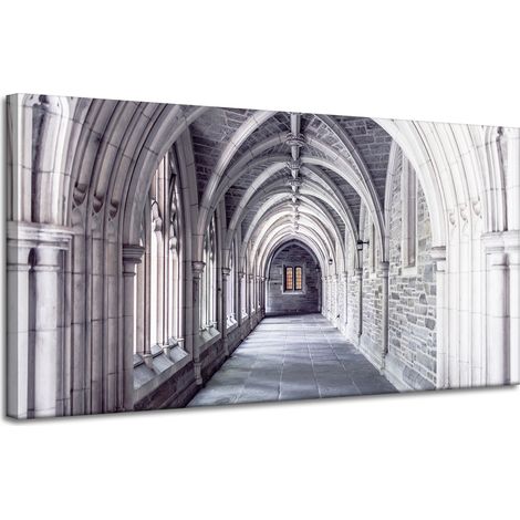 Leinwandgemälde Architektur Korridorbögen 120x60 Stil Barock