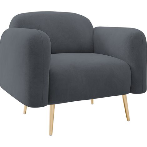 Sillón Comfivo Beatitudo I, Uttario Velvet 2970, 75x90x71cm, Tapiz, Patas: Metal, 0