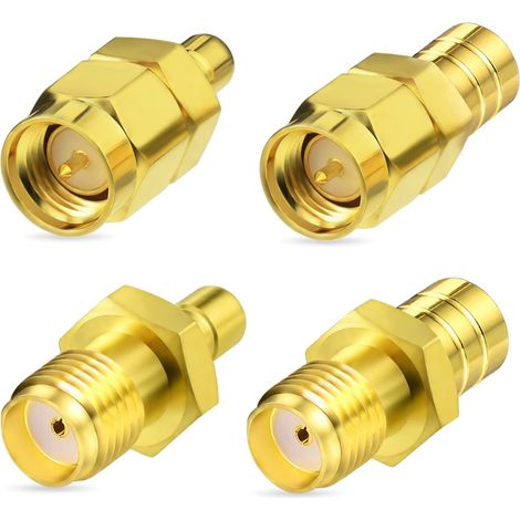 Adaptateur Antenne Dab, Connecteur Coaxial RF de SMB vers SMA Convertisseur / Embout / Raccord, pour Radio Numérique DAB+, Autoradio Voiture, Tuner Stéréo, 4 Kit (1/5)