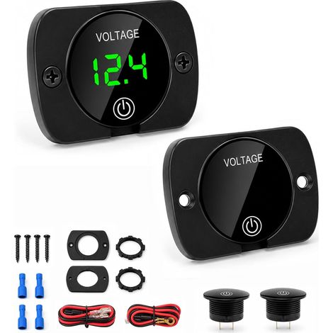 2 Pièces DC Moniteur de Batterie 12V/24V, Voltmètre de Automobile (1/5)