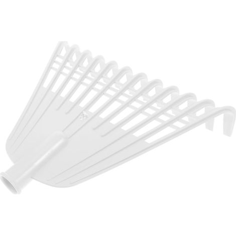 Râteau de Jardinage Multi-usages en PP Blanc Léger 12 Dents pour Ramassage de Feuilles, Foin et Grains Le Jardin ou Parterre de Fleurs (1/5)
