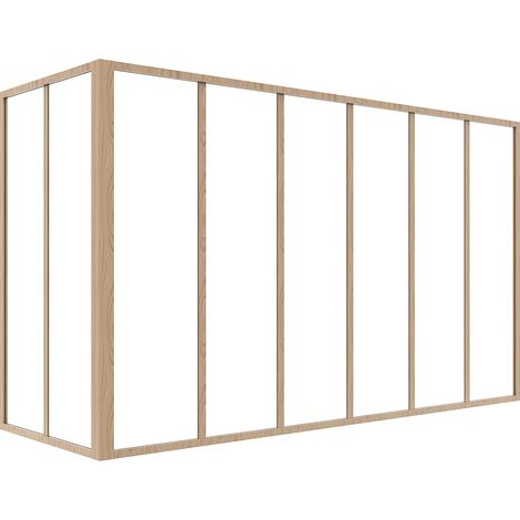 Vetrata angolare L180 x L60 x H105 in Alluminio termolaccato Naturale chiaro Stile atelier - BAYVIEW