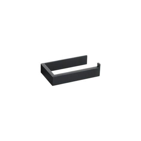 Perforierter Toilettenpapierhalter aus Edelstahl, geradliniges Design, ideal für Bad und Küche, mattschwarze Oberfläche - Crezuo (1/4)