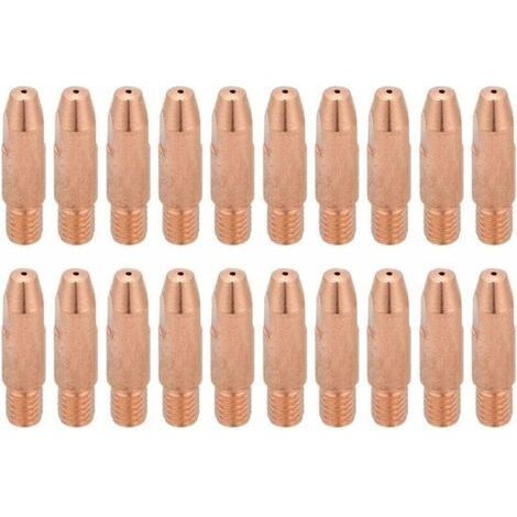 20Pcs Plasma Consumable Cutting Nozzle Copper Contact Tip M6 for Binzel 24KD MIG/MAG Welding Torch 0.8mm (1/4)