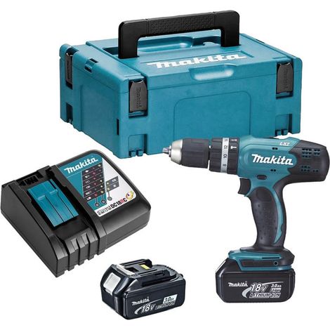Makita – Perceuse à percussion 18V LXT avec 2 batteries 3.0Ah – Mandrin auto-serrant 13 mm – Couple réglable 16 positions – Ergonomie Soft Grip (1/7)