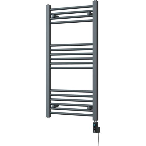 Zennor - Anthracite Electric Towel Rail H1000mm x W500mm Straight 400w Thermostatic WIFI (1/3)