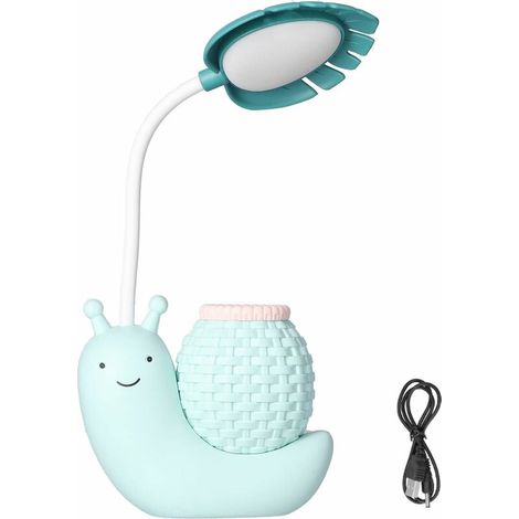 Lampe de Table LED Lampe de Bureau multifonctionnelle Mignonne avec Porte-Stylo Lampe de Bureau Eyeshield pour étudiants Enfants alimentée par USB(Bleu)T-Audace (1/5)