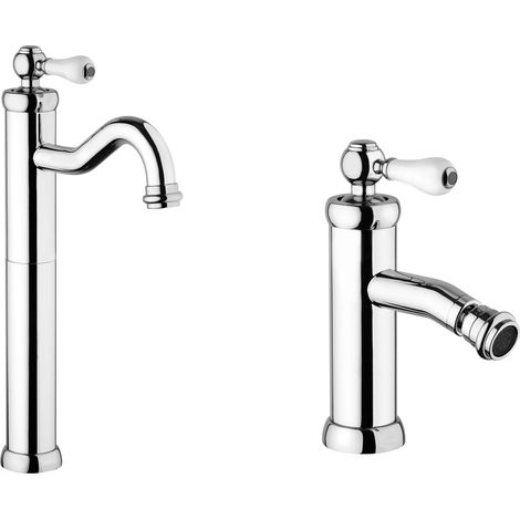 Miscelatore lavabo tipo alto e bidet in stile retrò Piralla Como KITCOMO2