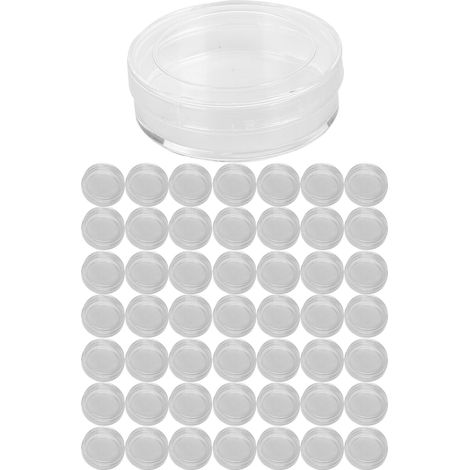 Boîte de rangement cylindrique transparente 33mm pour pièces de montre - 50 pièces - Étui pour réparation et pièces détachées (1/5)