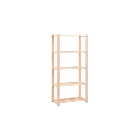 Étagère de stockage 5 niveaux 80x38x170 Pin solide 250 kg (1/5)