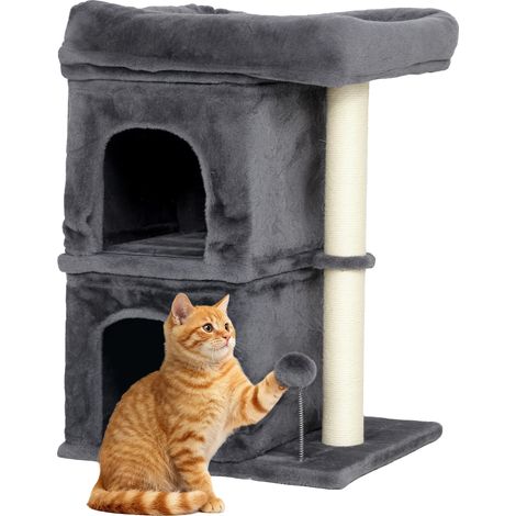 Rascador para gatos, torre para trepar, zonas de descanso, GRIS, 45X40X66 cm (1/2)