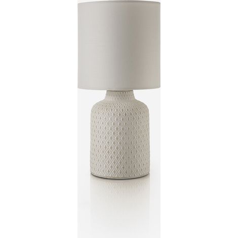 Lampada da tavolo in ceramica con paralume Zaffira - Bianco (1/3)