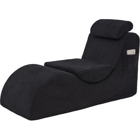 Moderner Freizeit-Sessel mit einzigartigem Design, ergonomisch geformt, aus hoch elastischem Kompressionsschaum. Abnehmbare Sitzauflage und Seitentasche für komfortables Sitzen im Alltag.Schwarz (1/5)