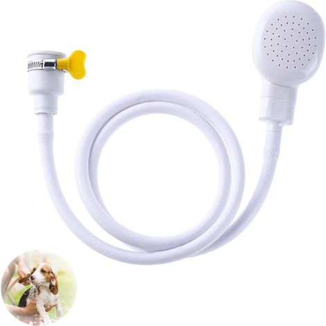 Raccord de douche simple pour baignoire Tuyau de douche pour évier de cuisine Accessoire de douche multifonction Installation facile Idéal pour le bain des animaux domestiques, le lavage des (1/5)