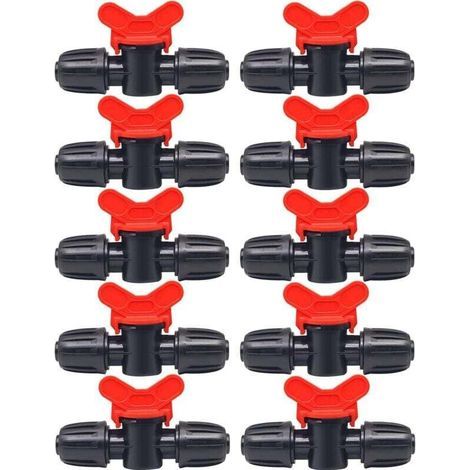 10 valvole deviatrici per irrigazione, valvole deviatrici per tubi di irrigazione, doppio raccordo maschio per tubo flessibile, per irrigazione di giardini e prati, per tubi da 16 mm (1/4)