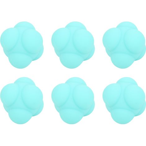 6 Balles d'Entraînement Sensorielles en Silicone Hexagonal pour Agilité et Vitesse - Bleu (1/5)
