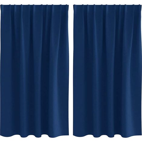 Maison Exclusive - Tende Blackout con Anelli 2 pcs Blu Scuro 140 x 140 cm