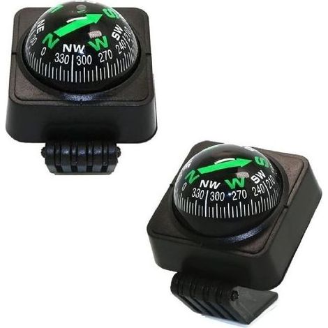 2 PCS Boussole de Haute Précision pour Voiture Bateau Boussole Mini Voiture Boussole de Voiture Numérique Portable Boussole Universelle Autocollante pour Véhicule Boussole Boule Guide de Dire (1/4)