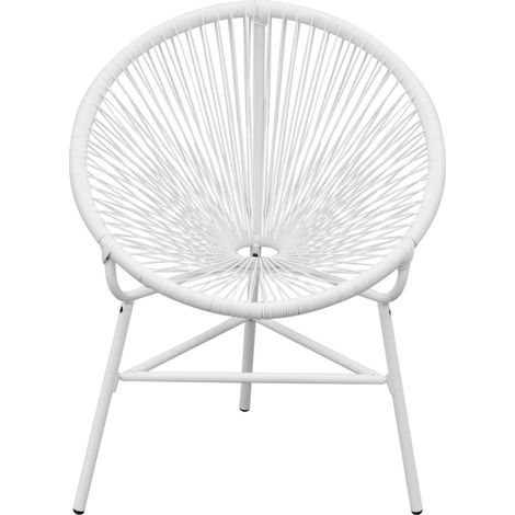 Chaise de jardin - Chaise d'extérieur en corde forme de lune résine tressée blanc fr1426 - Maison La Vie (1/5)