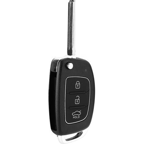 Flip 3 boutons Coque télécommande clé étui protection compatible Hyundai Santa Fe (ix45) 2013-2014 (1/5)