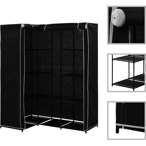 Corner Wardrobe Black 130x87x169 cm vidaXL (1/5)