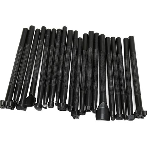 Ensemble de 20 outils de gaufrage du cuir, fait main, impression de précision, ensemble de gaufrage du cuir antidérapant, adapté aux loisirs créatifs, noir. (1/5)