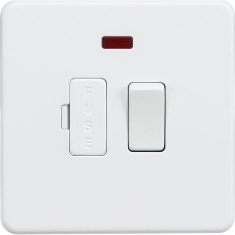 Unité à fusible sans vis 13 A avec interrupteur néon blanc mat, 230 V (1/3)