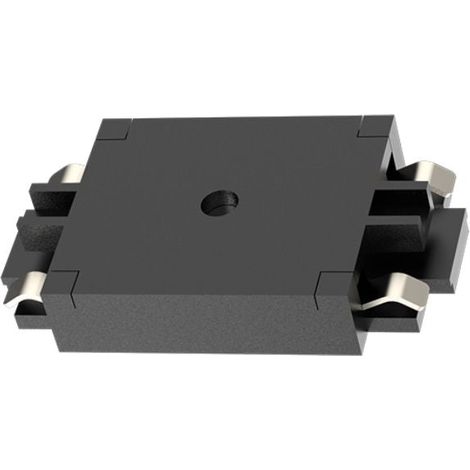 Conector Recto para Mini Carril Magnético de Superficie – Negro