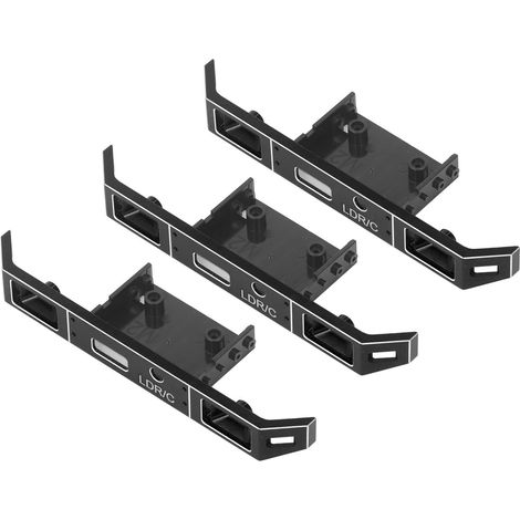 Ensemble de pare-chocs avant pour voiture télécommandée en 3 pièces, fabriqué en alliage d'aluminium, haute résistance et résistant à l'usure, exquis et léger, disponible en argent et en noir. (1/5)
