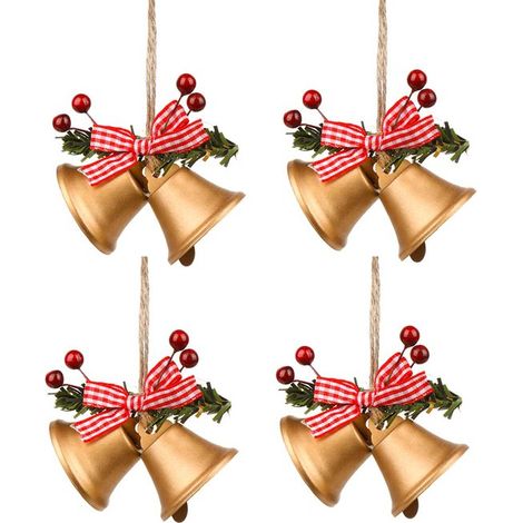 Set di 4 ornamenti per albero di Natale con ganci in metallo a forma di palla per albero di Natale, decorazioni per albero di Natale, palline per ghirlande natalizie, decorazioni per feste (1/5)