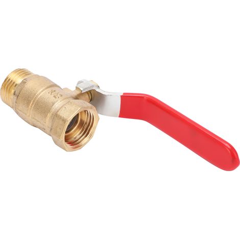 Vanne à bille 1/2" (2" intérieur/extérieur) en laiton épais avec poignée rouge pour accessoire de compresseur d'air (1/5)