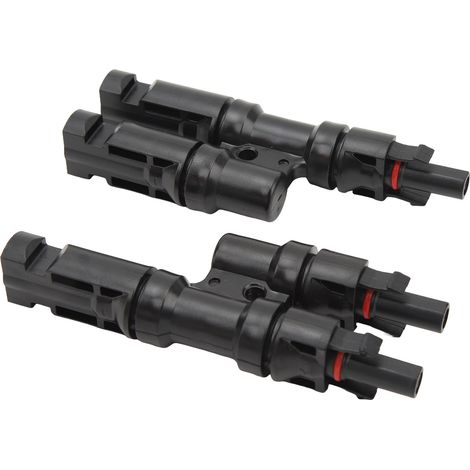 Solar-Abzweigverbinder, 3-poliger T-Verbinder 1 zu 2 für die Parallelschaltung von Solarmodulen, IP67 wasserdicht (1/5)
