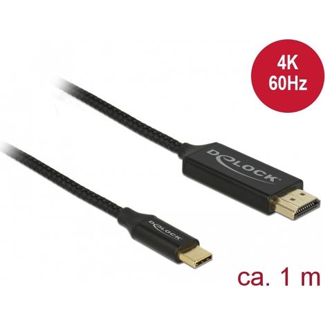 Delock Cable USB Type-C a HDMI (Modo DP Alt) 4K 60 Hz 1 m coaxial