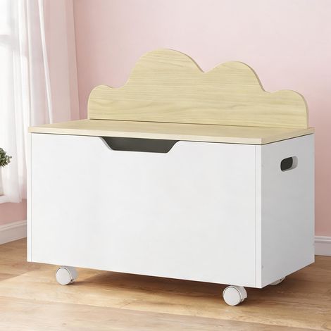Coffre à jouets enfant sur roulettes avec couvercle sécurisé 59 (1/5)