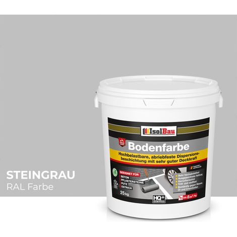 Pintura vial IsolBau para hormigón, color gris piedra, 25 kg (1/5)