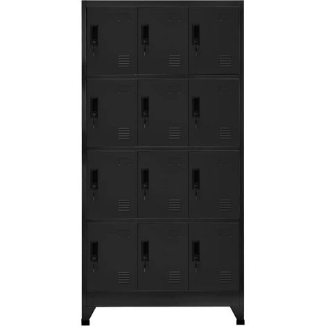 Maison Exclusive - Taquilla de acero negro 90x45x180 cm (1/5)