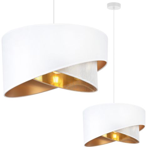 LAMPADA A SOSPENSIONE ASTI SLANT WHITE 1 PARALUME BIANCO DORATO TS (1/5)
