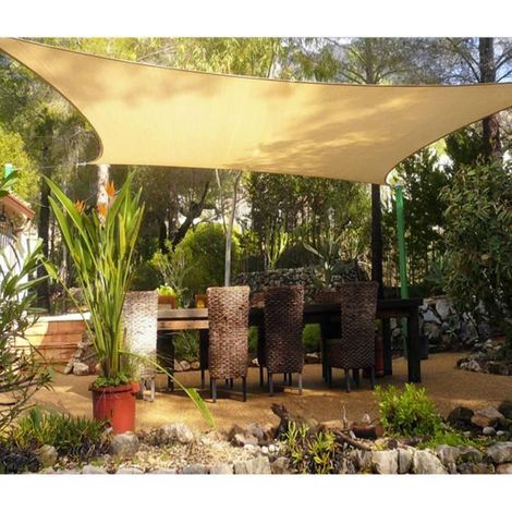 Voile d\'Ombrage Rectangle Jaune TEMPSA - 3x4m - Protection anti-UV et imperméable (1/4)