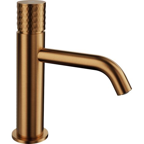 Grifo de Lavabo  Modelo HELIOS  Fabricado en Cobre PVD  Monomando  Acabado en Cobre Pvd (1/2)