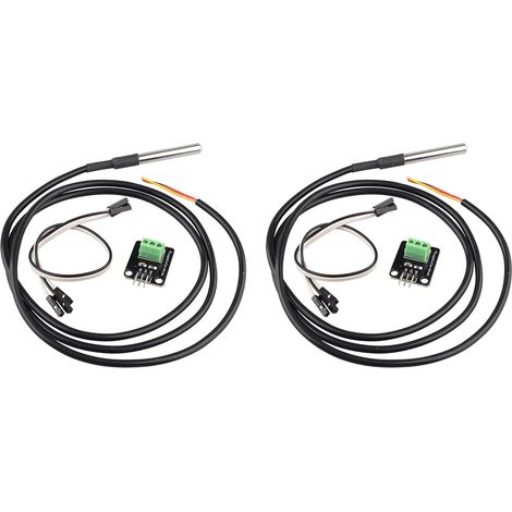 2 Pièces Kit de Module de Capteur de Température 18B20 Bloc de Construction électronique étanche Compatible avec Arduino (1/5)