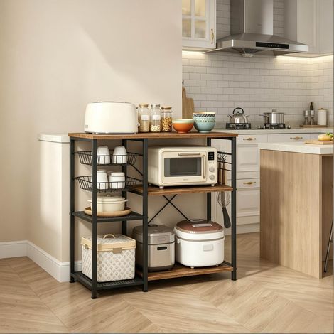 Mobile cucina con 2 cesti e 2 ripiani OKMYHOME (1/4)