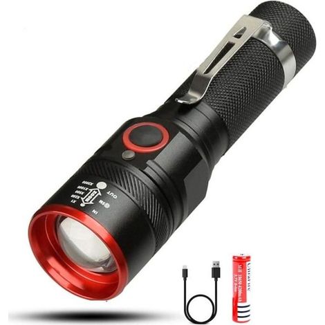 Torche Lampe de Poche LED,2000 Lumens,Rechargeable,3 ModesTorche Lampe de Poche LED,2000 Lumens,Rechargeable,3 Modes-Ywey (1/5)